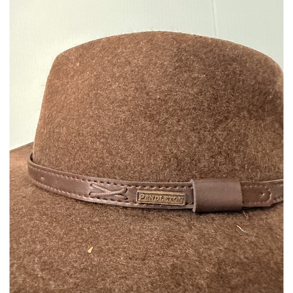 Pendleton Dark Brown Wool Felt Fedora Western Outback Hat - M - Picture 5 of 12